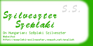 szilveszter szeplaki business card