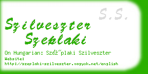 szilveszter szeplaki business card